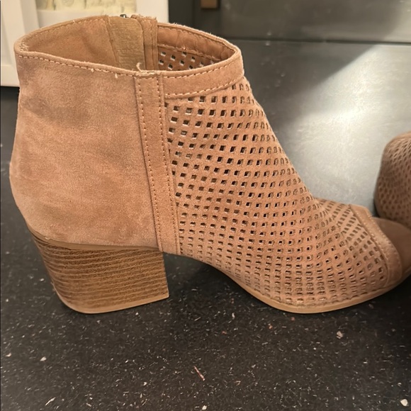 Qupid Tan Peep-Toe Ankle Booties - Picture 3 of 10